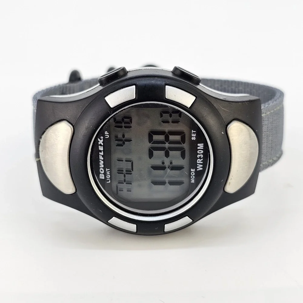 Bowflex‎ Digital Fitness Men's Watch 42MM New Gray Canvas Bands New Battery